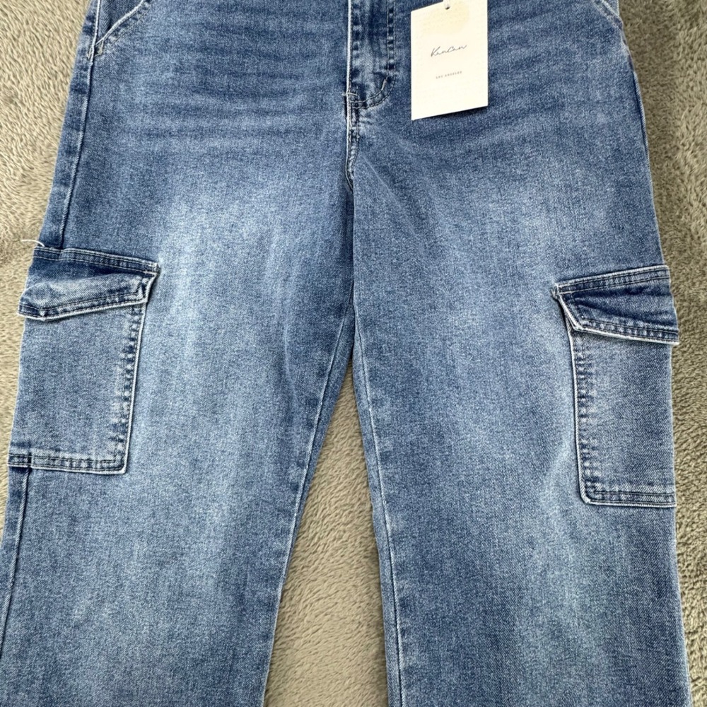 Kancan Womens Jeans Size 28 W9 High Rise Flare Cargo‎ Denim Blue - Picture 11 of 16